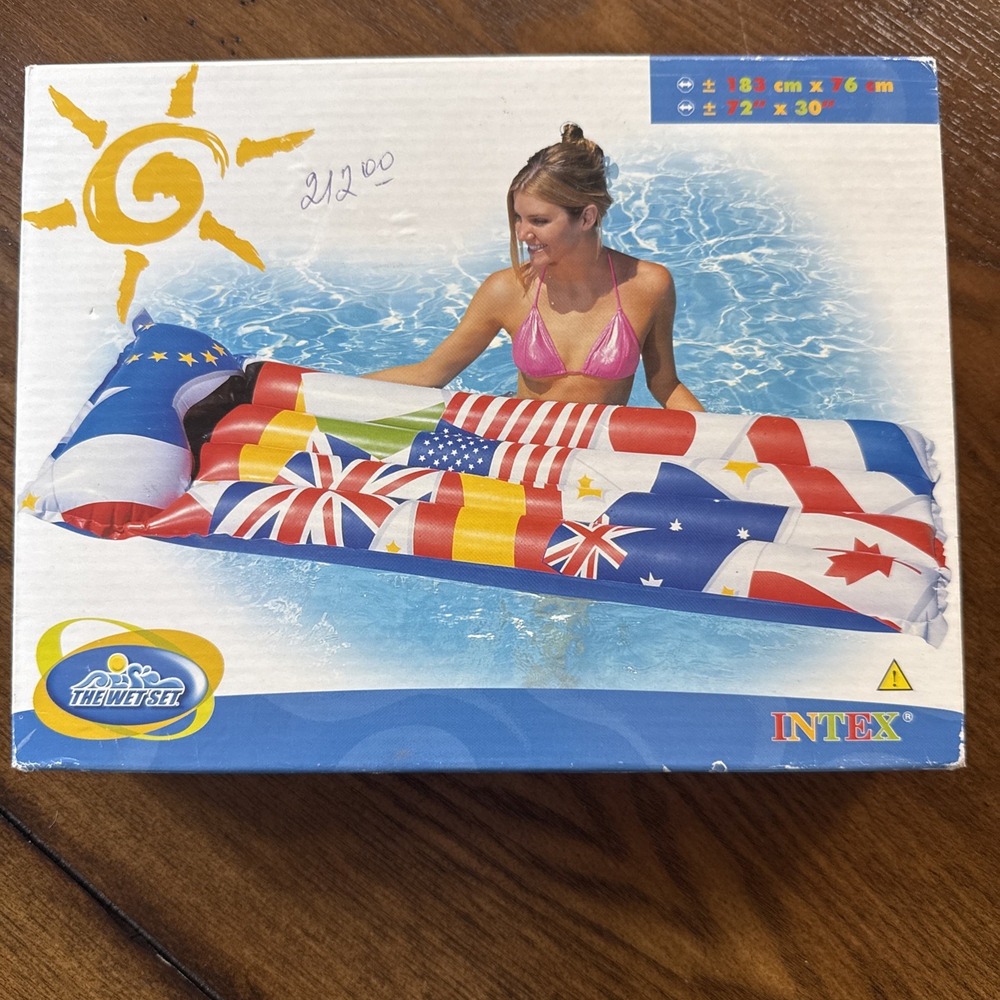 Intex The Wet Set Inflatable Air Mat International Flags72"x30" Pool Lounge 2001